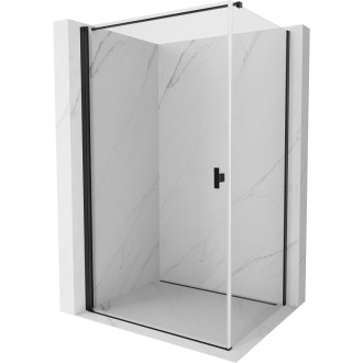 Sprchovací kút Mexen Mist-B s výklopným mechanizmom 90 x 75 cm, priehľadný, čierny - 8A2T-090-075-70-00