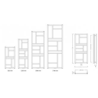 radiátor MONDRIAN 500 x 1440 mm, C31 black mat, stredové pripojenie 50 mm RADMON501431SP
