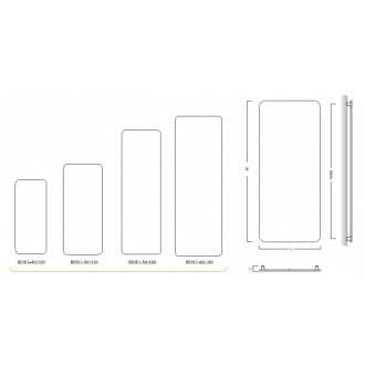 elektrický radiátor BIONIC 3, 380 x 950 mm, farba C. podľa vzorkovníka výrobcu RADBIO34010.