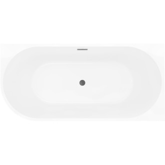 Voľne stojaca rohová vaňa Mexen Silo, pravá, drážkovaná, 170 x 80 cm, biela, prepad vo farbe gun metal - 52891708000P-95