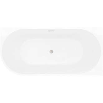 Voľne stojaca rohová vaňa Mexen Silo, pravá, s drážkou, 170 x 80 cm, biela/čierna, prepad kartáčovaný nikel - 52891708075P-97