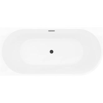 Voľne stojaca vaňa Mexen Silo do ľavého rohu, drážkovaná, 170 x 80 cm, biela/sivá, čierny prepad - 52891708062L-70