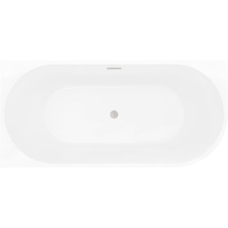 Voľne stojaca vaňa Mexen Silo do ľavého rohu, drážkovaná, 170 x 80 cm, biela/sivá, prepad kartáčovaný nikel - 52891708062L-97