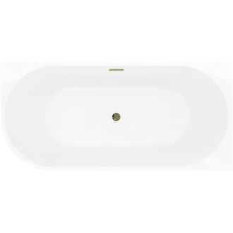 Voľne stojaca rohová vaňa Mexen Silo, pravá, s drážkou, 150 x 75 cm, biela/sivá, zlatý prepad - 52891507562P-50