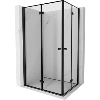 Mexen Mist-F Duo skladací sprchovací kút ľavý 120 x 100 cm, čierny rám, čierna - 8A6-120L-100P-70-70