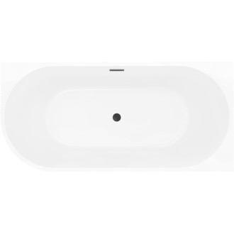 Voľne stojaca rohová vaňa Mexen Silo, pravá, s drážkou, 150 x 75 cm, biela/sivá, čierny prepad - 52891507562P-70