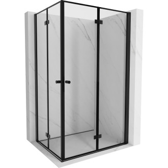 Mexen Mist-F Duo skladací sprchovací kút pravý 100 x 110 cm, čierny rám, čierna - 8A6-100L-110P-70-70