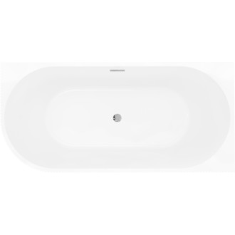 Voľne stojaca rohová vaňa Mexen Silo, pravá, s drážkou, 170 x 80 cm, biela/sivá, chrómovaný prepad - 52891708062P-01