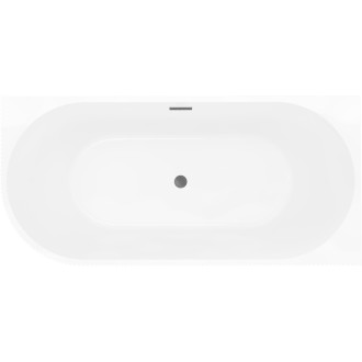 Voľne stojaca rohová vaňa Mexen Silo, pravá, drážkovaná, 170 x 80 cm, biela/sivá, kartáčovaný prepad vo farbe pištole gray - 52891708062P-66