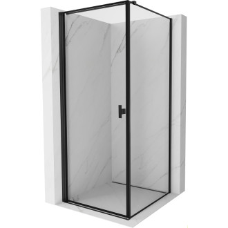 Mexen Mist-B sprchovací kút s ľavým výklopným uzáverom 90 x 90 cm, čierny rám, čierna - 8A2T-090-090-70-70-L