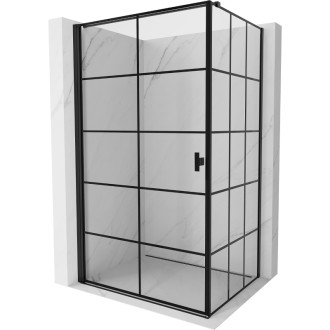 Mexen Mist-B sprchovací kút s ľavým výklopným uzáverom 70 x 120 cm, čierny rošt, čierna - 8A2T-070-120-70-77-L