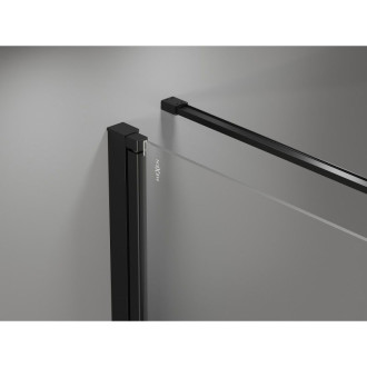 Sprchovací kút Mexen Mist-B s pravým pántom 70 x 90 cm, čierny rám, čierna - 8A2T-070-090-70-70-P