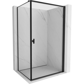 Sprchovací kút Mexen Mist-B s pravým pántom 90 x 100 cm, čierny rám, čierna - 8A2T-090-100-70-70-P