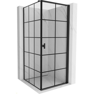 Sprchovací kút Mexen Mist-B s pravými pántami 70 x 70 cm, čierny rošt, čierna - 8A2T-070-070-70-77-P