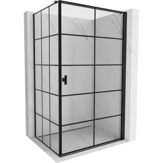 Sprchovací kút Mexen Mist-B s pravým pántom 100 x 85 cm, čierny rošt, čierna - 8A2T-100-085-70-77-P