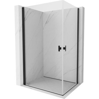 Mexen Mist-B Duo výklopný sprchovací kút 85 x 80 cm, priehľadný, čierny - 8A2-085-080-70-00