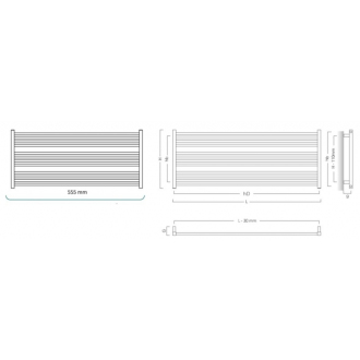 radiátor STICK LEVEL 1200 x 555 mm, farba C. podľa vzorkovníka, bočné pripojenie RADSTIL1260.BN