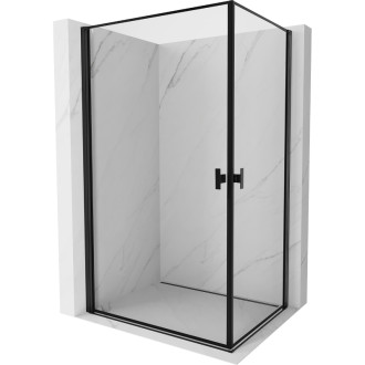 Mexen Mist-B Duo výklopný sprchovací kút 100 x 80 cm, čierny rám, čierna - 8A2-100L-080P-70-70