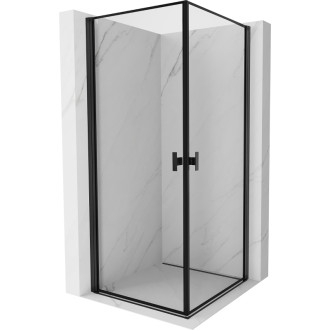 Mexen Mist-B Duo sprchovací kút s výklopným mechanizmom 90 x 90 cm, čierny rám, čierna - 8A2-090L-090P-70-70