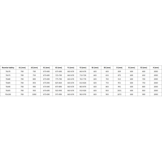 Mexen Mist-B Duo sprchovací kút s výklopným mechanizmom 70 x 100 cm, čierny rám, čierna - 8A2-070L-100P-70-70