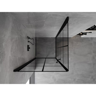 Mexen Mist-B Duo výklopný sprchovací kút 70 x 70 cm, čierny rošt, čierna - 8A2-070L-070P-70-77