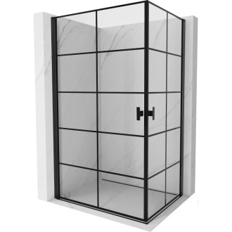 Mexen Mist-B Duo výklopný sprchovací kút 70 x 80 cm, čierny rošt, čierna - 8A2-070L-080P-70-77