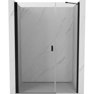 Sprchové dvere Mexen Mist-B s otočnými dverami 115 cm, priehľadné, čierne - 8A2-115-001-70-00