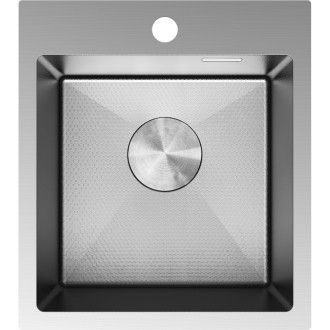 Jednodrezový oceľový drez Mexen Solix 400 x 450 mm, nerezová oceľ HC - 6401401000-01HC