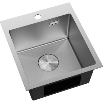 Jednodrezový oceľový drez Mexen Solix 400 x 450 mm, nerezová oceľ HC - 6401401000-01HC