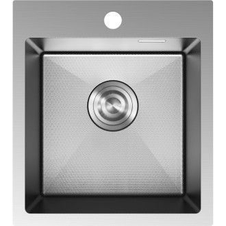 Jednodrezový oceľový drez Mexen Solix 400 x 450 mm, nerezová oceľ HC - 6401401000-01HC