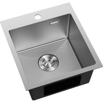 Jednodrezový oceľový drez Mexen Solix 400 x 450 mm, nerezová oceľ HC - 6401401000-01HC