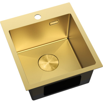 Jednodrezový oceľový drez Mexen Solix 400 x 450 mm, zlatý - 6401401000-55