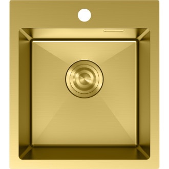 Jednodrezový oceľový drez Mexen Solix 400 x 450 mm, zlatý - 6401401000-55