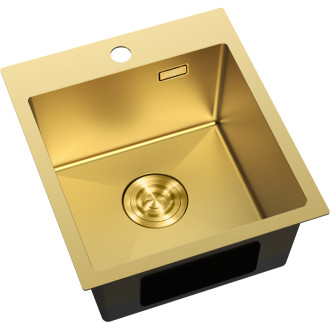 Jednodrezový oceľový drez Mexen Solix 400 x 450 mm, zlatý - 6401401000-55