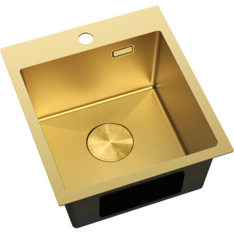 Jednodrezový oceľový drez Mexen Solix 400 x 450 mm, zlatá HC - 6401401000-55HC