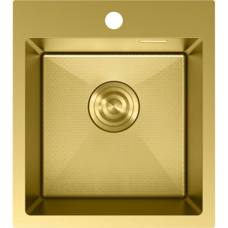 Jednodrezový oceľový drez Mexen Solix 400 x 450 mm, zlatá HC - 6401401000-55HC
