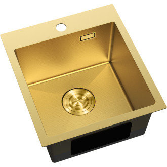 Jednodrezový oceľový drez Mexen Solix 400 x 450 mm, zlatá HC - 6401401000-55HC