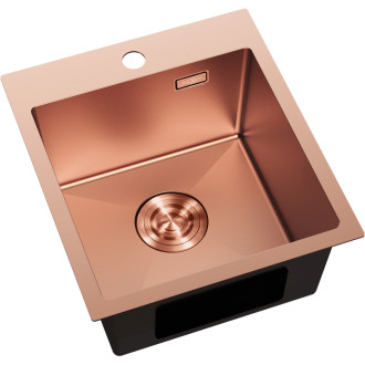 Jednodrezový oceľový drez Mexen Solix 400 x 450 mm, meď - 6401401000-65