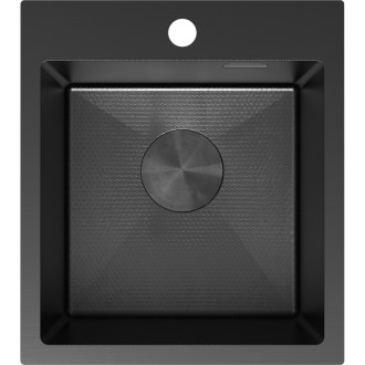 Jednodrezový oceľový drez Mexen Solix 400 x 450 mm, čierny HC - 6401401000-70HC