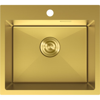 Jednodrezový oceľový drez Mexen Solix 500 x 450 mm, zlatý - 6402501000-55