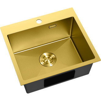 Jednodrezový oceľový drez Mexen Solix 500 x 450 mm, zlatá HC - 6402501000-55HC