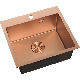 Jednodrezový oceľový drez Mexen Solix 500 x 450 mm, meď - 6402501000-65