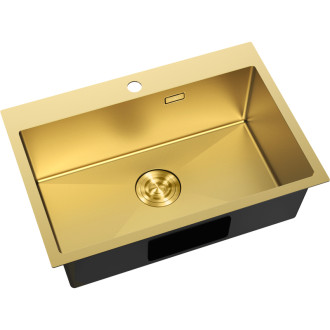 Jednodrezový oceľový drez Mexen Solix 650 x 450 mm, zlatý - 6403651000-55