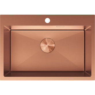 Jednodrezový oceľový drez Mexen Solix 650 x 450 mm, meď - 6403651000-65
