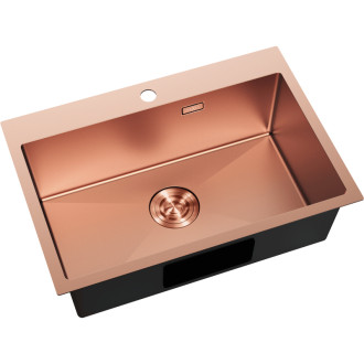 Jednodrezový oceľový drez Mexen Solix 650 x 450 mm, meď - 6403651000-65