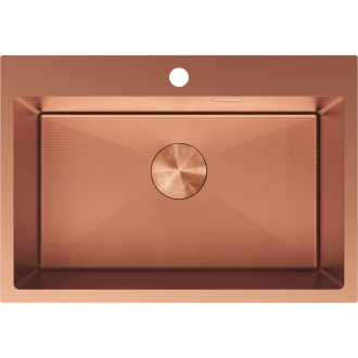 Jednodrezový oceľový drez Mexen Solix 650 x 450 mm, medená HC - 6403651000-65HC
