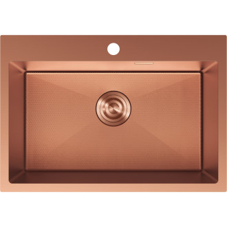 Jednodrezový oceľový drez Mexen Solix 650 x 450 mm, medená HC - 6403651000-65HC