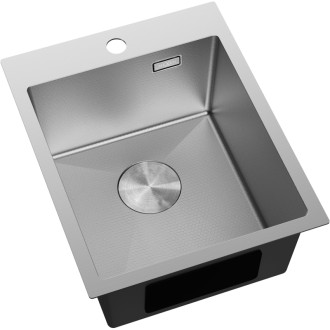 Jednodrezový oceľový drez Mexen Solix 400 x 500 mm, nerezová oceľ HC - 6406401000-01HC