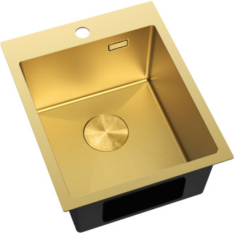 Jednodrezový oceľový drez Mexen Solix 400 x 500 mm, zlatá HC - 6406401000-55HC