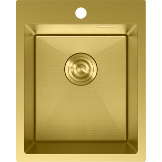 Jednodrezový oceľový drez Mexen Solix 400 x 500 mm, zlatá HC - 6406401000-55HC